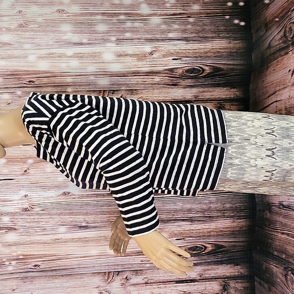 J.Crew Women's Long Sleeve White & Navy Striped Top Size S - Picture 5 of 11